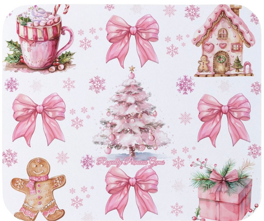 Pink Holiday Wishes Mouse Pad