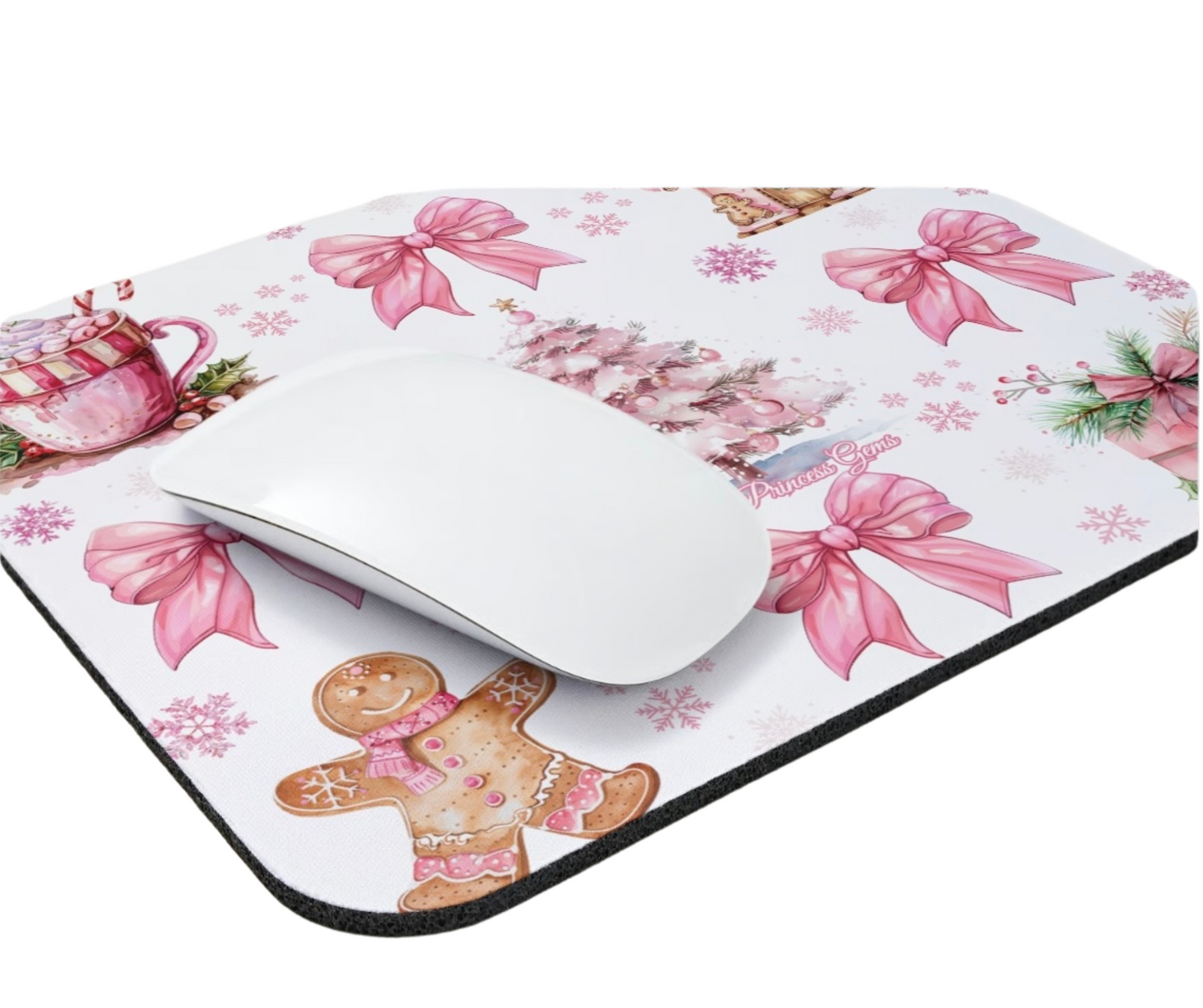 Pink Holiday Wishes Mouse Pad