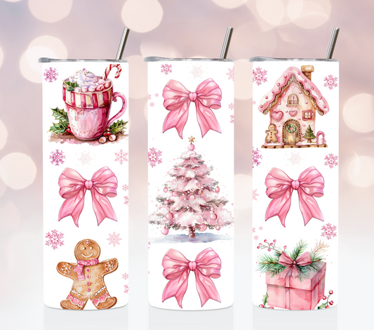 Pink Holiday Wishes Tumblers